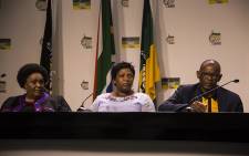 FILE: Sisi Ntombela, premier of the Free State, and Refilwe Mtshweni, the premier of Mpumalanga, and ANC secretary-general Ace Magashule. Photo: Kayleen Morgan /EWN