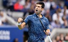 Novak Djokovic celebrates a point. Picture: @usopen/Twitter