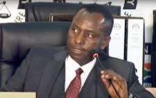 A screengrab of former Cabinet minister and former Free State Housing MEC Mosebenzi Zwane appearing at the state capture inquiry in Johannesburg on 25 September 2020. Picture: SABC/YouTube