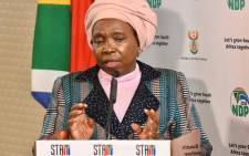 FILE: Cooperative Governance Minister Nkosazana Dlamini-Zuma at a briefing on the coronavirus pandemic in Pretoria on 28 May 2020. Picture: Supplied. 