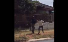 A video screengrab of an EMPD officer assaulting a motorist. 