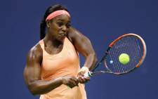 Sloane Stephens returns a shot against Venus Williams during their Women’s Singles semifinal match at the 2017 US Open at the USTA Billie Jean King National Tennis Center on September 7, 2017 in the Queens borough of New York City. Picture: AFP.