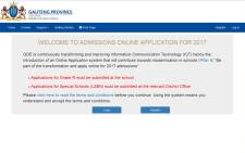 A screengrab of the Gauteng Education Department's online registration online portal.