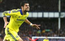 FILE. Diego Costa left the Stamford Bridge pitch to exultant cheers after a hat-trick against Swansea City on Saturday 13 September 2014. Picture: AFP