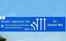 A photoshopped picture of a sign of Winnie Mandela Airport. This is not a real image. Picture: Facebook.