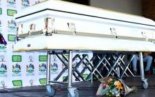 The casket carrying the body of Lindani Myeni. Picture: KZN Government.