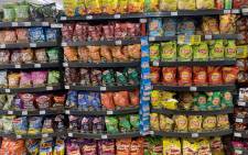potato chips Lay's Simba crisps junk food aisle supermarket food 