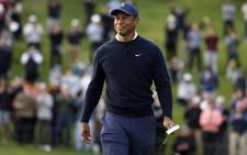 Tiger Woods of the United States walks off the 18th green after finishing his round during the first round of the The Genesis Invitational at Riviera Country Club on 16 February 2023 in Pacific Palisades, California. Picture: Michael Owens/Getty Images/AFP