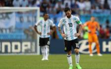 Argentina’s Lionel Messi looking dejected after his team’s defeat to France in their World Cup match. Picture: Facebook.com.