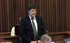 Colonel Johannes Vermeulen testifies at the High Court in Pretoria during the murder trial of Oscar Pistorius on 12 March 2014. 