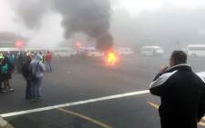 Taxi drivers protested over taxi routes on 13 April 2015 in Westlake. Picture: Donovan Le Cok/iWitness