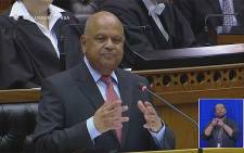 Finance Minister Pravin Gordhan presents mid-term budget policy statement. Picture: YouTube Screengrab.