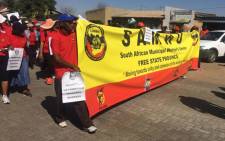 FILE: Samwu members during a protest march. Picture: Samwu Facebook page