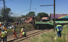 Clean-up operations begin at the scene of a train crash in Kroonstad, Free State. Picture: Sethembiso Zulu/EWN