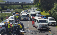 FILE: Emergency vehicles at the scene of a crash that left three people dead along the M3 outbound in Cape Town. Picture: Twitter/@ER2