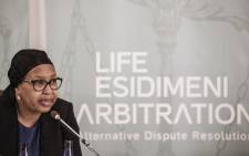 FILE: Former Gauteng Health MEC Qedani Mahlangu testifies at the Life Esidimeni hearing on 22 January 2018 in Parktown. Picture: AFP