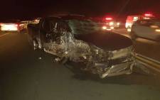 N2 Nonoti head on collision leaves two people dead in KwaZulu-Natal. Picture: Twitter @IPSSRescue.