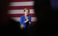 FILE: Democratic presidential candidate Senator Elizabeth Warren speaks to guests during a campaign stop at the CSPS cultural center on 21 December 2019, in Cedar Rapids, Iowa. Picture: AFP