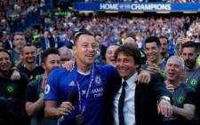 Chelsea captain John Terry (L) seen with Antonio Conte (R), Chelsea's boss. Picture: @ChelseaFC.