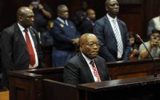 Former South African President Jacob Zuma appeared in the Durban High Court on 8 June 2018. He is charged with 16 counts that include fraud‚ corruption and racketeering. Picture: Felix Dlangamandla/Pool