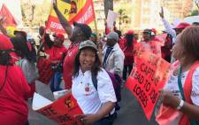 Workers and union members affiliated with Cosatu participate in an anti-state capture march in Johannesburg on 27 September 2017. Picture: Christa Eybers/EWN