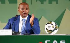 FILE: CAF President Patrice Motesepe gives a press conference during the Confederation of African Football's extraordinary general assembly in Cairo on 26 November 2021. Picture: Ahmed HASAN/AFP