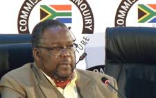 A screengrab shows former Police Minister Nathi Nhleko pictured at the state capture inquiry on 27 July 2020. Picture: SABC News/YouTube