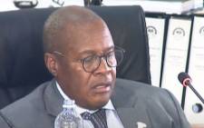 A screengrab of Brian Molefe giving evidence at the state capture inquiry on 9 March 2021. Picture: SABC/YouTube