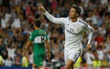 Cristiano Ronaldo celebrates his goal in the La Liga match against Elche on 23 September 2014. Picture: Real Madrid Offical Facebook page.