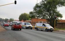 Emergency Service arriving at the Swartkop Air Force Base in Pretoria will transport victims to the Steve Biko Hospital. Picture: Christa Eybers/EWN.