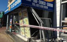 Driver crashes into Greenpoint restaurant. Picture: Rahima Essop/EWN.
