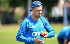 FILE: England's Jack Leach attends a training session at Edgbaston Cricket Ground in Birmingham, central England on 8 June 2021 ahead of the second Test match between England and New Zealand on 9 June. Picture: Paul ELLIS/POOL/AFP