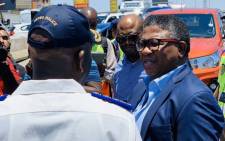 Transport Minister Fikile Mbalula on 2 December 2019 joined the JMPD as it launched its festive season safety campaign in Johannesburg. Picture: @MbalulaFikile/Twitter. 
