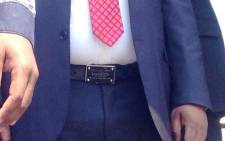 Julius Malema wears a Louis Vuitton belt to court proceedings on 30 September, 2014. Picture: Vumani Mkhize/EWN.