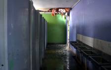 FILE: A bathroom at Cascade Primary School in Mitchells Plain where intruders caused flooding after entering through the ceiling. Picture: EWN.