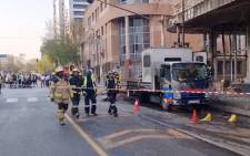 Joburg EMS personnel at the site of gas explosion in Braamfontein on 5 September 2023. Picture: Orrin Singh/Eyewitness News