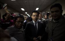 Philippines senator Antonio Trillanes arrives at the senate building in Manila on 25 September 2018. Trillanes, the chief critic of President Rodrigo Duterte, was arrested but posted bail after a court issued a warrant for his arrest in what the lawmaker decried as a 'failure of democracy'. Picture: AFP