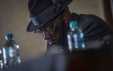 Police Minister Bheki Cele at Mitz Agricultural Union Hall. Picture: Abigail Javier/EWN