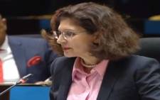 A screengrab of former Public Investment Corporation board member Claudia Manning testifying at the PIC inquiry in Pretoria on 29 January. Picture: YouTube.