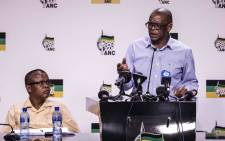  ANC acting spokesperson Dakota Legoete and ANC secretary general Ace Magashule. Picture: Abigail Javier/EWN