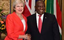 UK Prime Minister Theresa May (left) pictured with South African President Cyril Ramaphosa (right) in Cape Town on 28 August 2018, during a three-day visit to Africa. Picture: @PresidencyZA/Twitter
