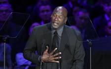 Michael Jordan speaks during 'The Celebration of Life for Kobe & Gianna Bryant' at Staples Center on 24 February 2020 in Los Angeles, California. Picture: AFP
