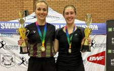SA’s badminton duo of Amy Ackerman and Deidre Laurens continued their dominance after winning the Botswana Future Series on 26 November 2023. Picture: Badminton South Africa/Facebook
