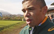 Springbok rugby player Bryan Habana chats about South Africa's prospects in the 2015 Rugby World Cup after a training practice with local school kids in Masiphumelele in Cape Town. Picture: Thomas Holder/EWN 