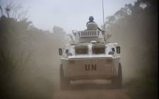 An armoured personnel carrier on patrol near Beni, Democratic Republic of Congo. Picture: United Nations Photo