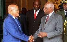 FILE: President Jacob Zuma at the Presidential Palace with President Jose Eduardo dos Santos during his working visit in Angola on 14 January 2015. Picture: GCIS.