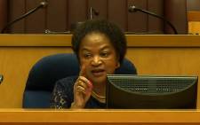 Speaker Baleka Mbete addresses the media during a briefing held at Parliament on Friday 14 November 2014 following disruptions the previous day. Picture: EWN