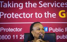 Public Protector Busisiwe Mkhwebane releases the report on investigations into financial corruption and planning for Nelson Mandela's funeral on 4 December 2017. Picture: Thomas Holder/EWN