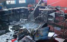 The remains of a school that was affected by a fire in Marlboro on 1 September 2012. Picture: Govan Whittles/EWN.