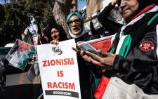 FILE: The Cape Town leg of the Palestinian resistance picket outside the Jewish Community Centre in the city centre on 11 October 2023. Picture: Kalyeen Morgan/Eyewitness News
